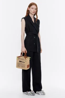 Clearance BIMBA Y LOLA Bolso Tote Pequeno Rafia Natural