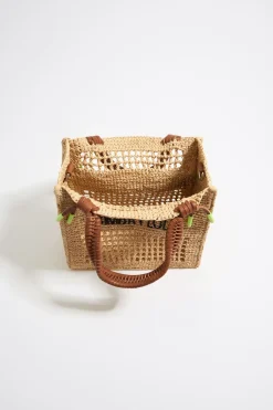 Clearance BIMBA Y LOLA Bolso Tote Pequeno Rafia Natural