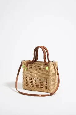 Clearance BIMBA Y LOLA Bolso Tote Pequeno Rafia Natural