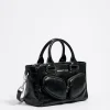 New BIMBA Y LOLA Bolso Tote Pocket Mediano Piel Negro