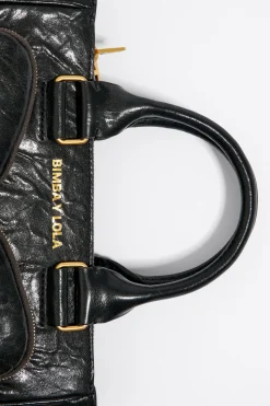 Shop BIMBA Y LOLA Bolso Tote Pocket Mediano Piel Negro