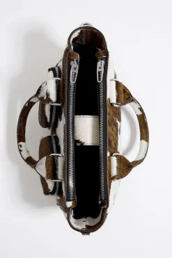 Shop BIMBA Y LOLA Bolso Tote Pocket Mediano Piel Print Vaca