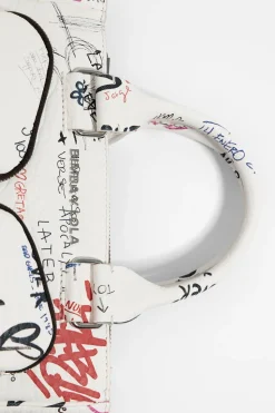 Shop BIMBA Y LOLA Bolso Tote Pocket Mediano Piel Wall Is Love