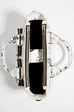 Shop BIMBA Y LOLA Bolso Tote Pocket Mediano Piel Wall Is Love