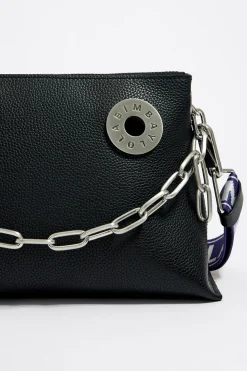 Best Sale BIMBA Y LOLA Bolso Trapecio Mediano Piel Negro