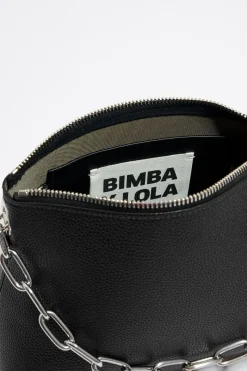 Best Sale BIMBA Y LOLA Bolso Trapecio Mediano Piel Negro