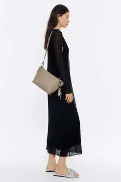 Discount BIMBA Y LOLA Bolso Trapecio Mediano Piel Topo