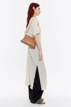 Shop BIMBA Y LOLA Bolso Trapecio Pequeno Piel Miel