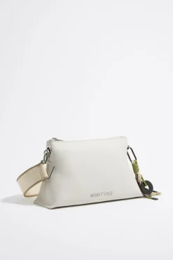 New BIMBA Y LOLA Bolso Trapecio Pequeno Piel Blanco Roto