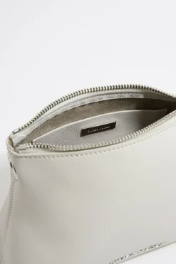 New BIMBA Y LOLA Bolso Trapecio Pequeno Piel Blanco Roto