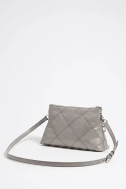 Sale BIMBA Y LOLA Bolso Trapecio Pequeno Piel Gris Verdoso