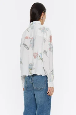 Outlet BIMBA Y LOLA Camisa Boxy Birds Marfil