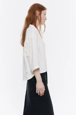 Shop BIMBA Y LOLA Camisa Boxy Lino Marfil