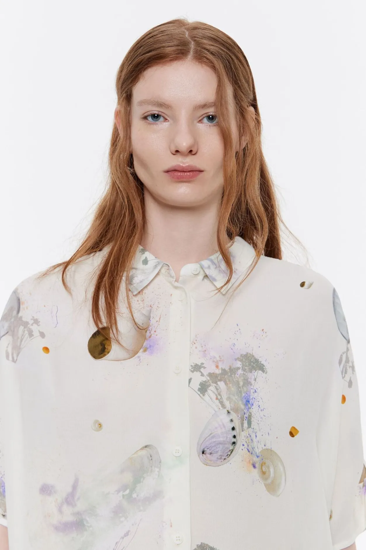 Sale BIMBA Y LOLA Camisa Capa Corta Waves Marfil