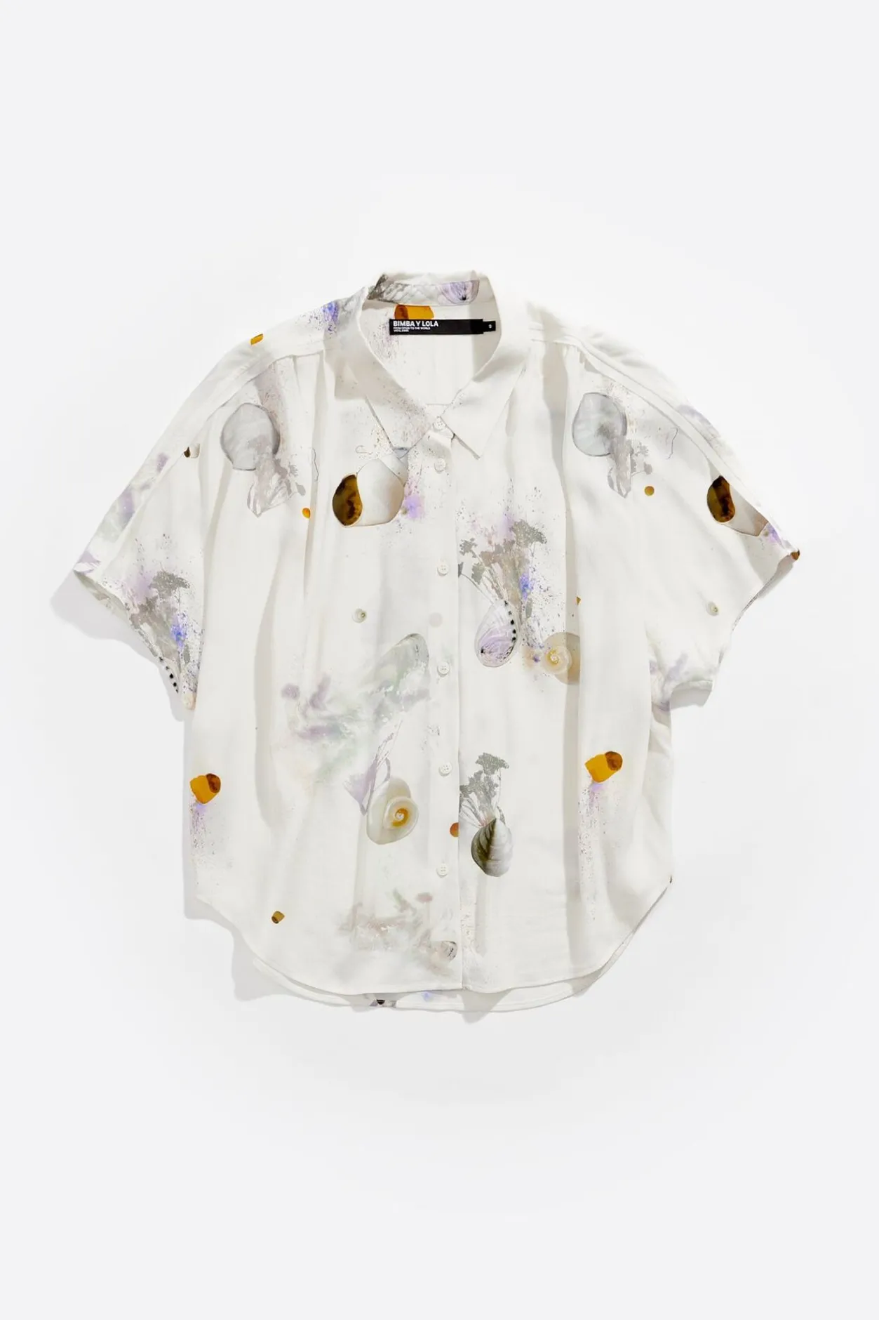 Sale BIMBA Y LOLA Camisa Capa Corta Waves Marfil