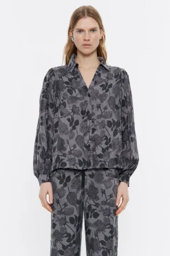 New BIMBA Y LOLA Camisa Fluida Canary Camo Caqui