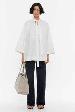 New BIMBA Y LOLA Camisa Lazo Algodon Marfil