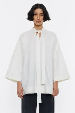 New BIMBA Y LOLA Camisa Lazo Algodon Marfil