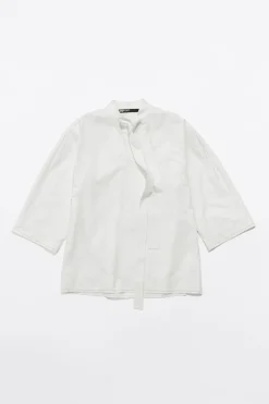 New BIMBA Y LOLA Camisa Lazo Algodon Marfil