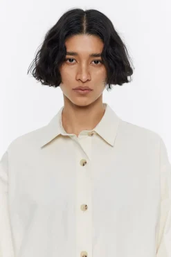 Online BIMBA Y LOLA Camisa Linea A Midi Marfil