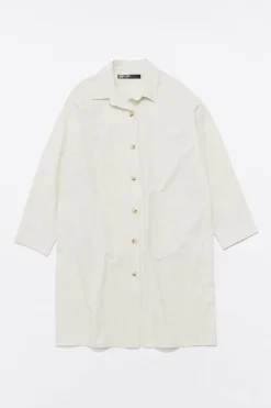 Online BIMBA Y LOLA Camisa Linea A Midi Marfil