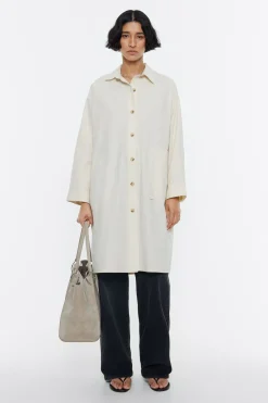 Online BIMBA Y LOLA Camisa Linea A Midi Marfil