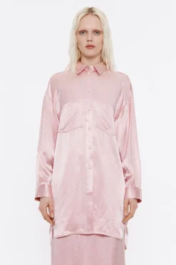 Cheap BIMBA Y LOLA Camisa Oversize Saten Rosa