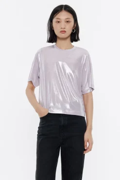 Flash Sale BIMBA Y LOLA Camiseta Boxy Metalizada Lila