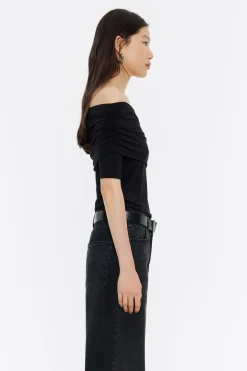 Discount BIMBA Y LOLA Camiseta Hombros Descubiertos Negra