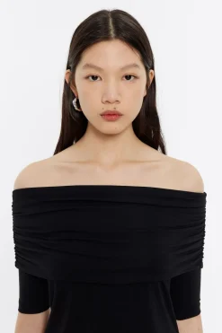 Discount BIMBA Y LOLA Camiseta Hombros Descubiertos Negra