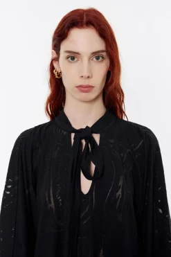 Store BIMBA Y LOLA Camiseta Larga Mirrors Devore Negra