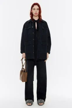 Store BIMBA Y LOLA Camiseta Larga Mirrors Devore Negra