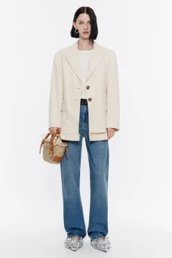 Cheap BIMBA Y LOLA Camiseta Logo Bordado Marfil