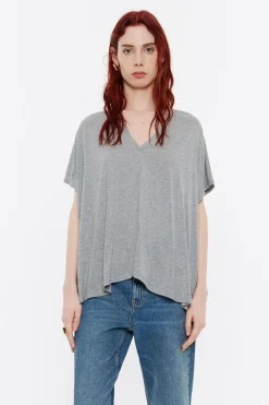 Fashion BIMBA Y LOLA Camiseta Oversize Larga Lurex Gris