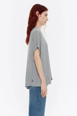 Fashion BIMBA Y LOLA Camiseta Oversize Larga Lurex Gris