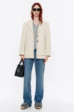 Fashion BIMBA Y LOLA Camiseta Oversize Larga Lurex Gris