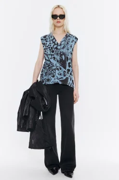 Hot BIMBA Y LOLA Camiseta Recta Algodon Animal Mix Azul