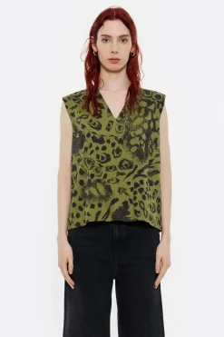Discount BIMBA Y LOLA Camiseta Recta Animal Mix Verde