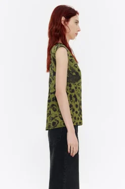 Discount BIMBA Y LOLA Camiseta Recta Animal Mix Verde