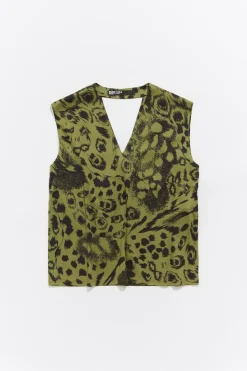 Discount BIMBA Y LOLA Camiseta Recta Animal Mix Verde
