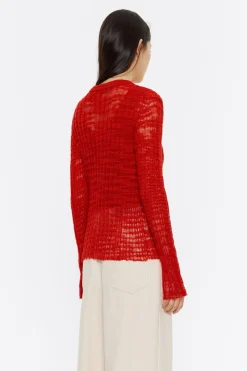 Best BIMBA Y LOLA Cardigan Ajustado Punto Rojo