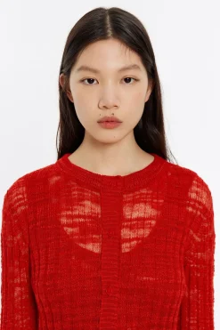 Best BIMBA Y LOLA Cardigan Ajustado Punto Rojo