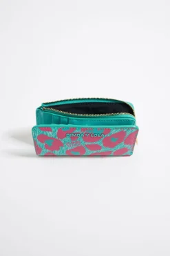 New BIMBA Y LOLA Cartera Leopard Turquesa