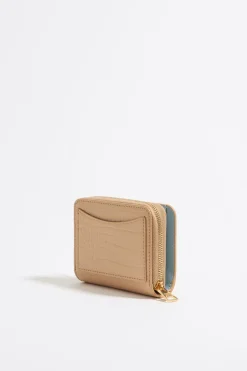 Clearance BIMBA Y LOLA Cartera Solapa Grabado Cocodrilo Arena