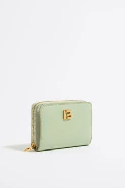 Clearance BIMBA Y LOLA Cartera Solapa Piel Verde Pastel