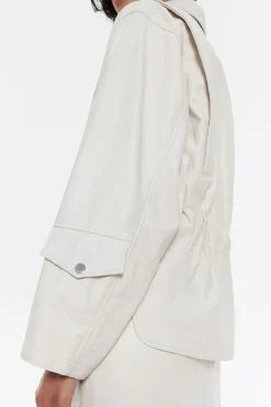 Best Sale BIMBA Y LOLA Cazadora Biker Piel Gris Hielo