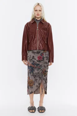 Sale BIMBA Y LOLA Cazadora Corta Piel Marron