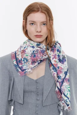 Discount BIMBA Y LOLA Chal Flores Acuarela Blanco Roto