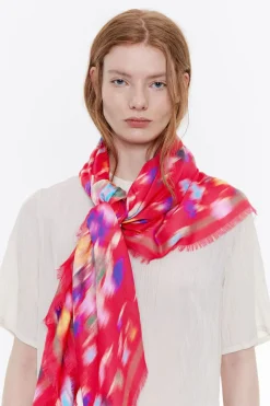 Sale BIMBA Y LOLA Chal Flores Difuminadas En Grupos Fresa