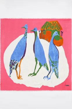 Hot BIMBA Y LOLA Chal Patos Acuarela Fucsia